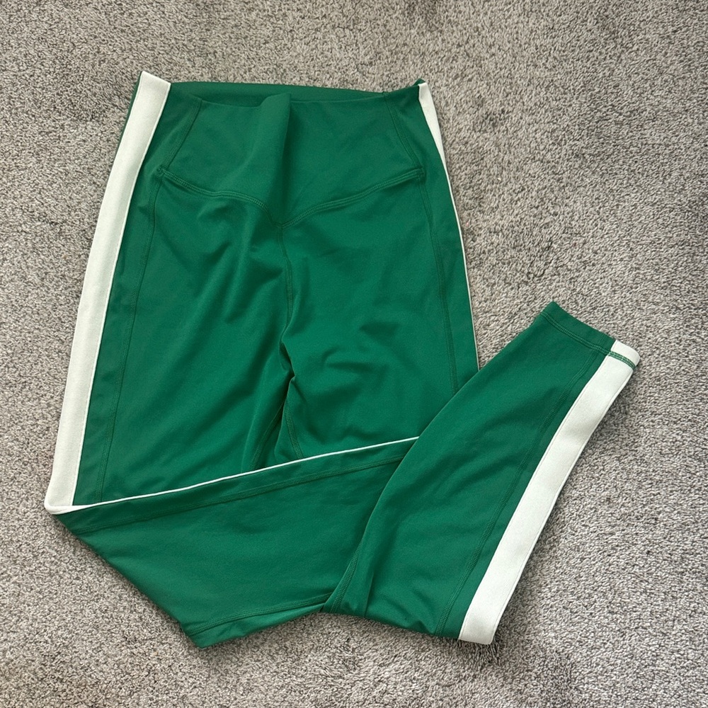 Spiritual Gangster Green and White Leggings